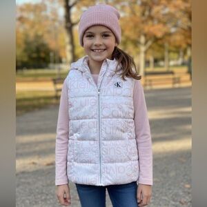 Calvin Klein White Vest with Pink Accents